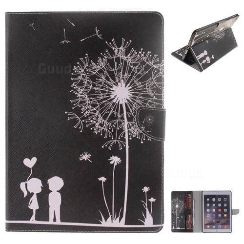 Black Dandelion Painting Tablet Leather Wallet Flip Cover for iPad Air 2 iPad6
