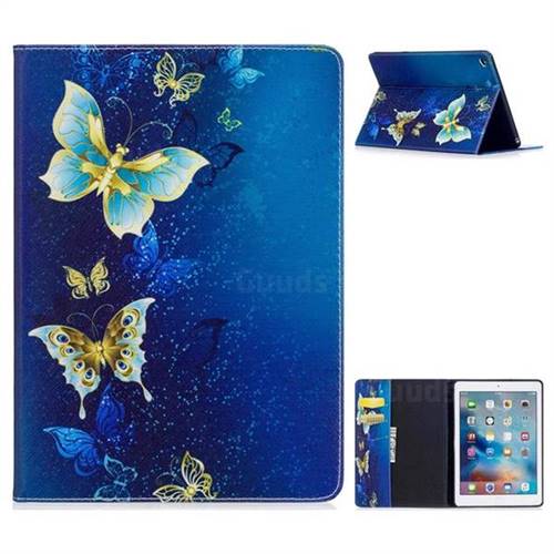 Golden Butterflies Folio Stand Leather Wallet Case for iPad Air 2 iPad6