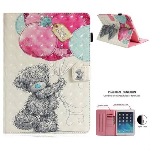 Gray Bear 3D Painted Leather Wallet Tablet Case for iPad Air 2 iPad6