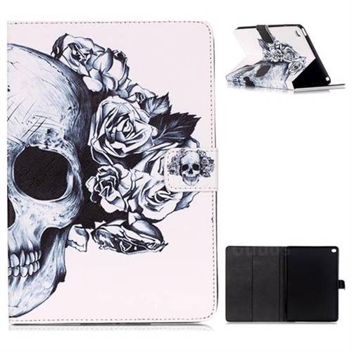 Skull Flower Folio Stand Leather Wallet Case for iPad Air 2 iPad6