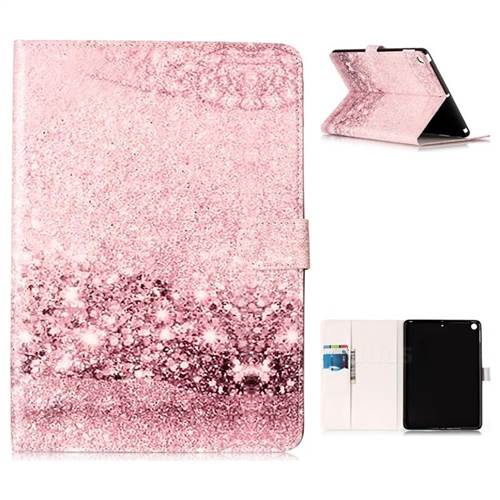 Glittering Rose Gold Folio Flip Stand PU Leather Wallet Case for iPad Pro 9.7 2017 9.7 inch
