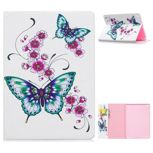 Peach Butterflies Folio Stand Leather Wallet Case for iPad Pro 9.7 2017 9.7 inch