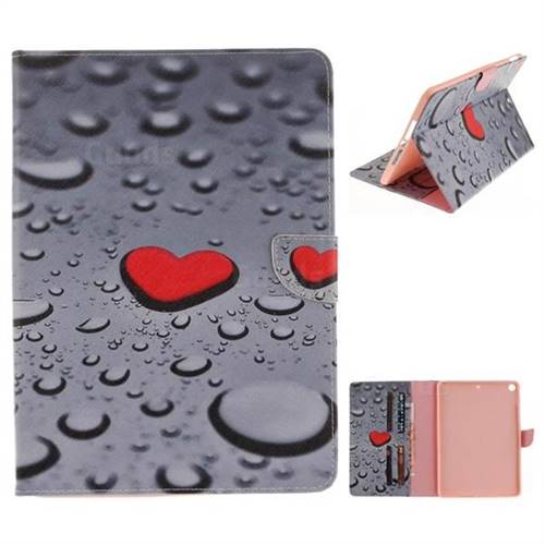 Heart Raindrop Painting Tablet Leather Wallet Flip Cover for iPad 9.7 2017 9.7 inch