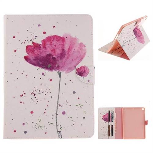 Purple Orchid Painting Tablet Leather Wallet Flip Cover for iPad 9.7 2017 9.7 inch