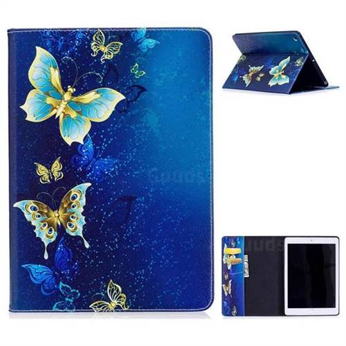 Golden Butterflies Folio Stand Leather Wallet Case for iPad Pro 9.7 2017 9.7 inch
