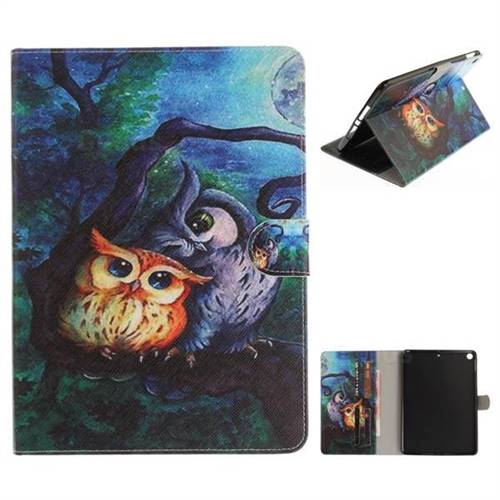 Oil Painting Owl Painting Tablet Leather Wallet Flip Cover for iPad Pro 9.7 2017 9.7 inch