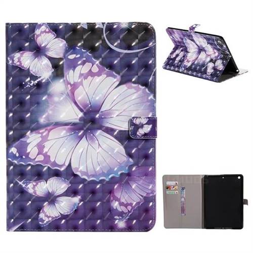 Pink Butterfly 3D Painted Tablet Leather Wallet Case for iPad 9.7 2017 9.7 inch