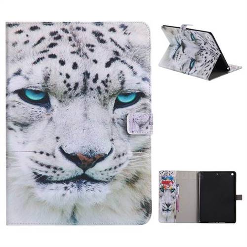 White Leopard Folio Flip Stand Leather Wallet Case for iPad 9.7 2017 9.7 inch