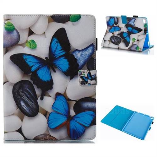 Blue Butterflies Folio Stand Leather Wallet Case for iPad 9.7 2017 9.7 inch
