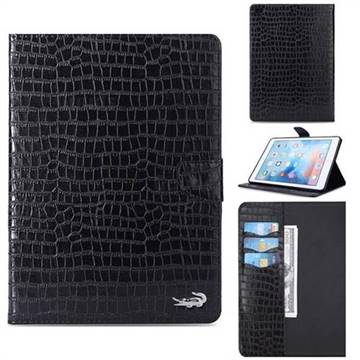 Retro Crocodile Tablet Leather Wallet Flip Cover for iPad 9.7 2017 9.7 inch - Black