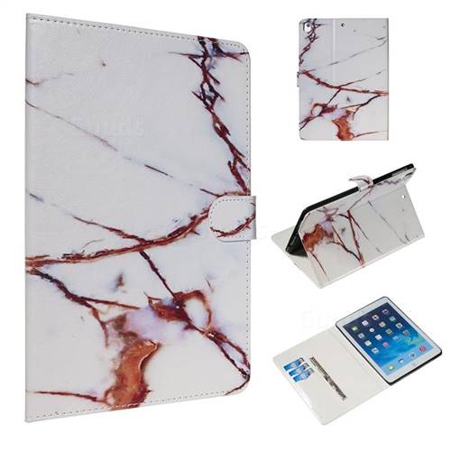 White Gold Marble Smooth Leather Tablet Wallet Case for iPad 9.7 2017 9.7 inch