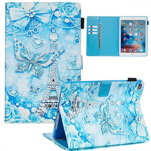 Tower Butterfly Matte Leather Wallet Tablet Case for iPad 9.7 2017 9.7 inch