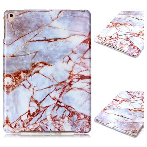 White Stone Marble Clear Bumper Glossy Rubber Silicone Phone Case for Apple iPad 9.7 (2018)