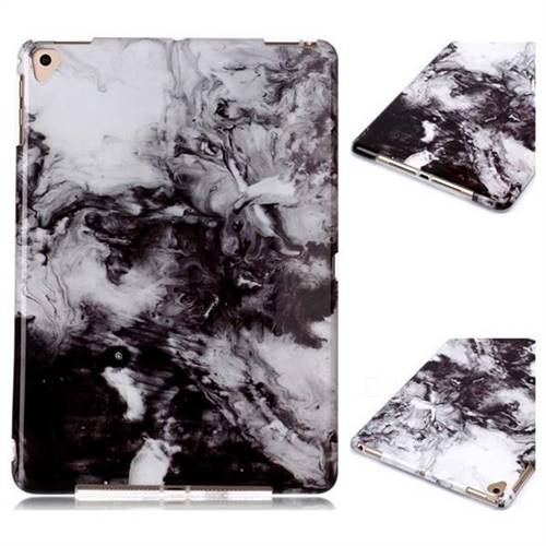 Smoke Ink Painting Marble Clear Bumper Glossy Rubber Silicone Phone Case for Apple iPad 9.7 (2018)