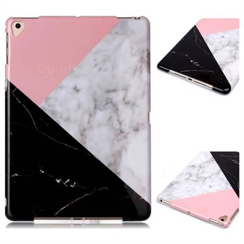 Tricolor Marble Clear Bumper Glossy Rubber Silicone Phone Case for Apple iPad 9.7 (2018)