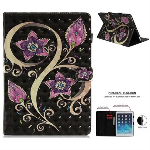 Peacock Flower 3D Painted Leather Wallet Tablet Case for Apple iPad 9.7 (2018)