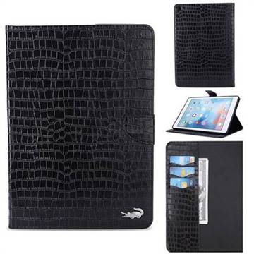 Retro Crocodile Tablet Leather Wallet Flip Cover for Apple iPad 9.7 (2018) - Black