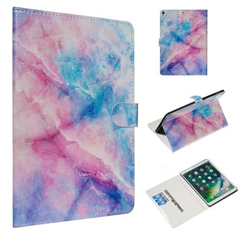 Blue Pink Marble Smooth Leather Tablet Wallet Case for iPad Air (3rd Gen) 10.5 2019