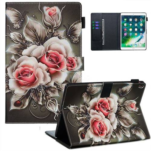 Black Rose Matte Leather Wallet Tablet Case for iPad Air (3rd Gen) 10.5 2019
