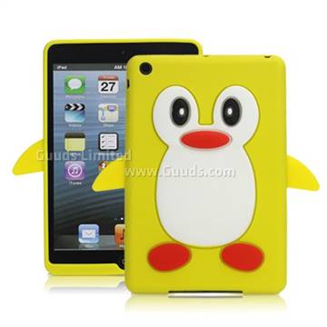 Hot 3D Penguin Soft Silicone Case Cover for iPad Mini / iPad Mini 2 / iPad Mini 3 - Yellow