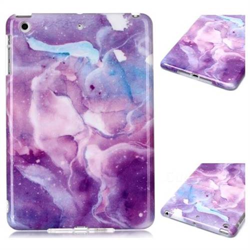 Dream Purple Marble Clear Bumper Glossy Rubber Silicone Phone Case for iPad Mini 1 2 3