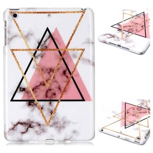 Inverted Triangle Powder Marble Clear Bumper Glossy Rubber Silicone Phone Case for iPad Mini 1 2 3