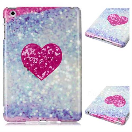 Glitter Rose Heart Marble Clear Bumper Glossy Rubber Silicone Phone Case for iPad Mini 1 2 3