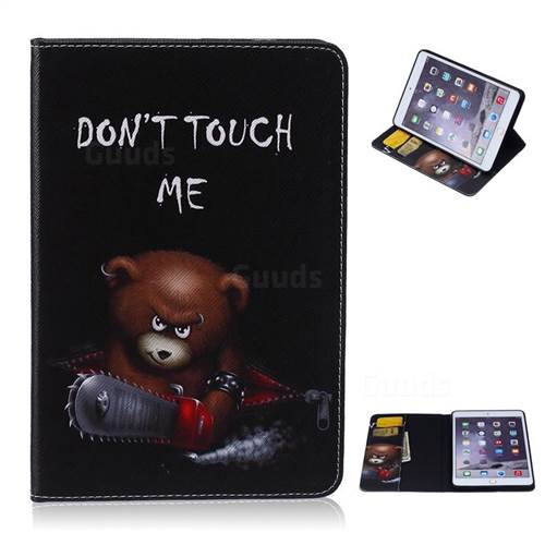Folio Stand Leather Wallet Case for iPad Mini / iPad Mini 2 / iPad Mini 3 - Chainsaw Bear