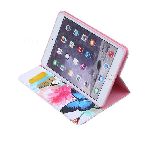 Vivid Flying Butterflies Folio Stand Leather Wallet Case for iPad Mini