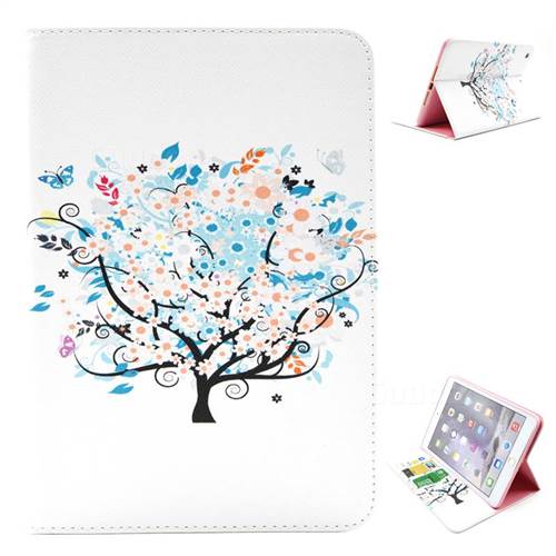 Colorful Tree Folio Stand Leather Wallet Case for iPad Mini / iPad Mini 2 / iPad Mini 3
