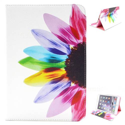 Seven-color Flowers Folio Stand Leather Wallet Case for iPad Mini / iPad Mini 2 / iPad Mini 3