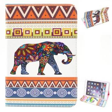 Tribal Elephant Folio Stand Leather Wallet Case for iPad Mini / iPad Mini 2 / iPad Mini 3