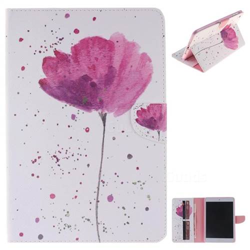 Purple Orchid Painting Tablet Leather Wallet Flip Cover for iPad Mini 1 2 3