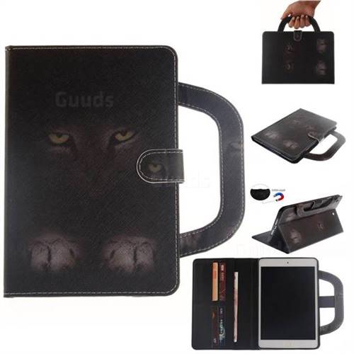 Mysterious Cat Handbag Tablet Leather Wallet Flip Cover for iPad Mini 1 2 3