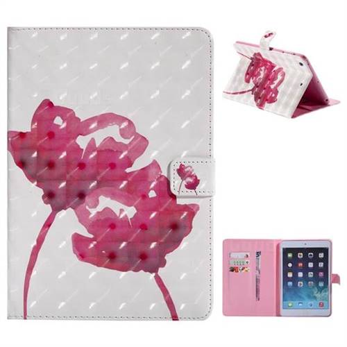 Red Rose 3D Painted Tablet Leather Wallet Case for iPad Mini 1 2 3