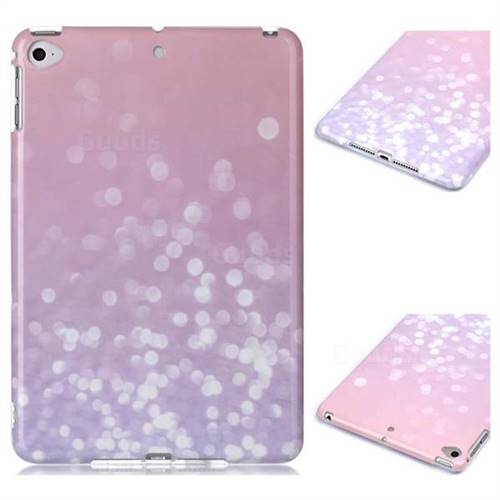 Glitter Pink Marble Clear Bumper Glossy Rubber Silicone Phone Case for iPad Mini 4