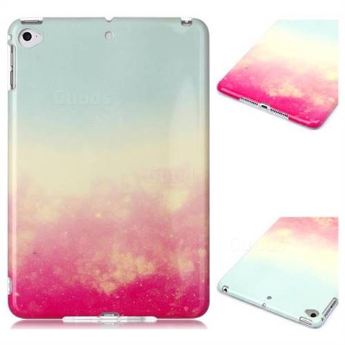 Sunset Glow Marble Clear Bumper Glossy Rubber Silicone Phone Case for iPad Mini 4