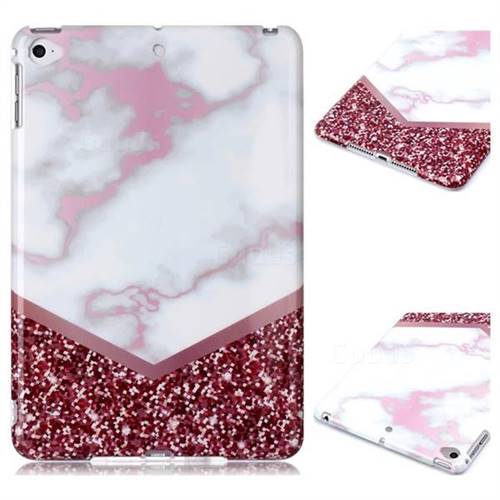 Stitching Rose Marble Clear Bumper Glossy Rubber Silicone Phone Case for iPad Mini 4