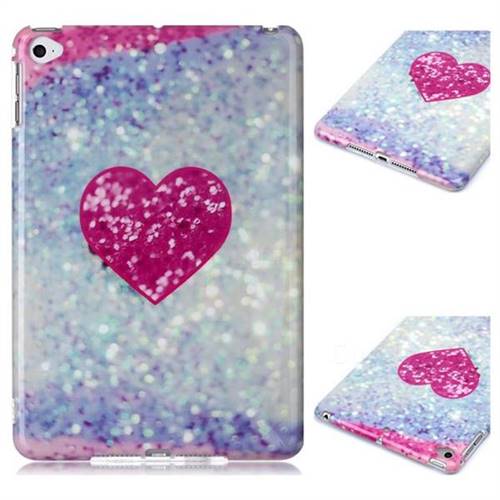 Glitter Rose Heart Marble Clear Bumper Glossy Rubber Silicone Phone Case for iPad Mini 4
