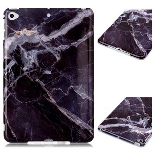 Gray Stone Marble Clear Bumper Glossy Rubber Silicone Phone Case for iPad Mini 4