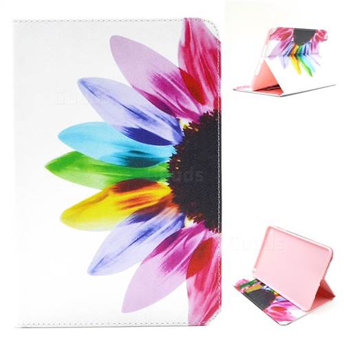 Seven-color Flowers Folio Stand Leather Wallet Case for iPad Mini 4