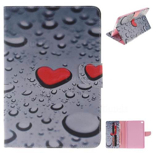 Heart Raindrop Painting Tablet Leather Wallet Flip Cover for iPad Mini 4