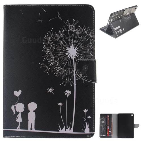 Black Dandelion Painting Tablet Leather Wallet Flip Cover for iPad Mini 4