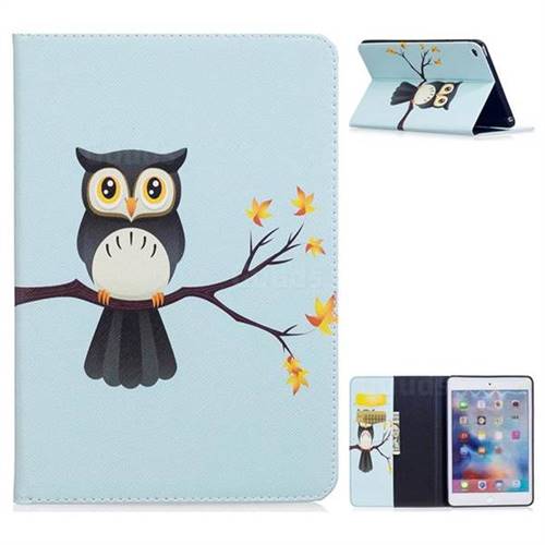 Owl on Tree Folio Stand Leather Wallet Case for iPad Mini 4
