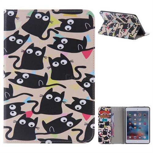 Cute Kitten Cat Folio Flip Stand Leather Wallet Case for iPad Mini 4