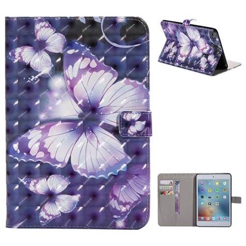 Pink Butterfly 3D Painted Tablet Leather Wallet Case for iPad Mini 4