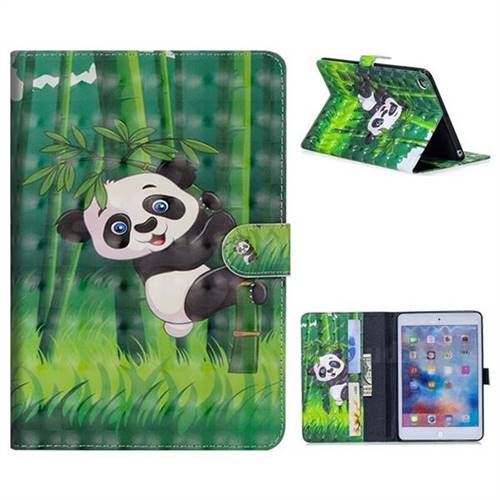 Climbing Bamboo Panda 3D Painted Leather Tablet Wallet Case for iPad Mini 4