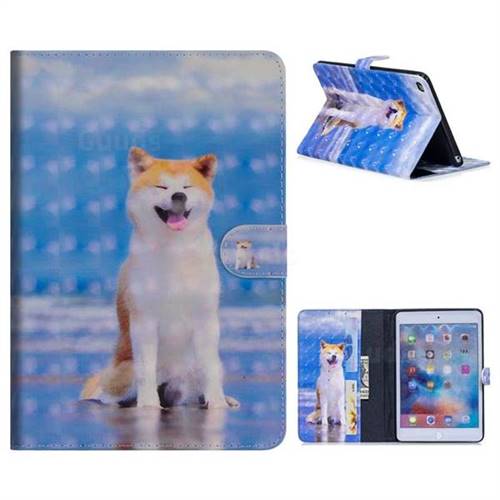 Smiley Shiba Inu 3d Painted Leather Tablet Wallet Case For Ipad Mini 4 Leather Case Guuds