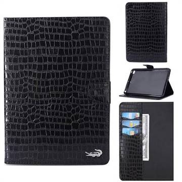 Retro Crocodile Tablet Leather Wallet Flip Cover for iPad Mini 4 - Black