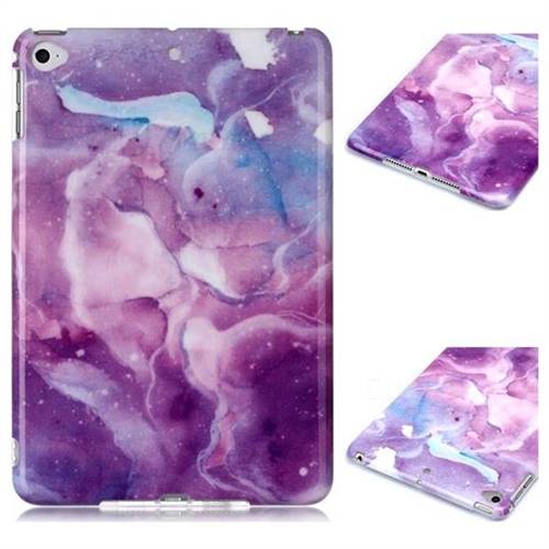 Dream Purple Marble Clear Bumper Glossy Rubber Silicone Phone Case for iPad Mini 5 Mini5